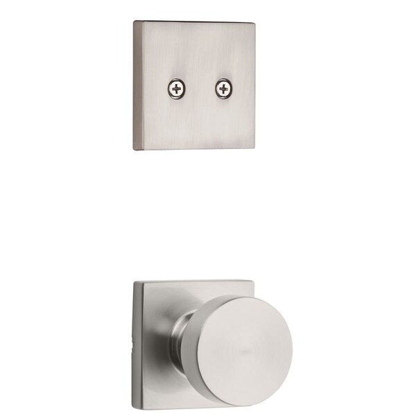 Kwikset Dummy Interior Pismo Knob Trim with Square Rose Satin Nickel Finish 973PSKSQT-15 - main