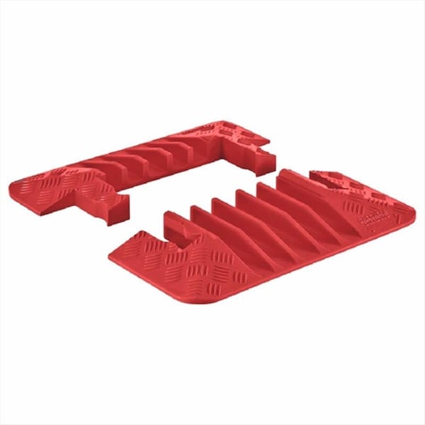 Checkers Industrial Safety Products -O Polyurethane Heavy Duty 5 Channel Cable Protector Male and Female End Caps- Orange GDEC5X125 - main