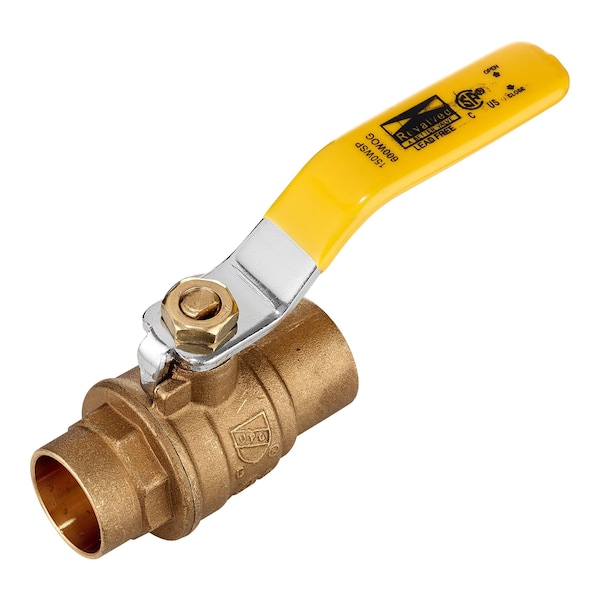 Revalved 3/4" Brass Ball Valve 600 WOG Sweat C x C Full Port, Lead-Free REV034SWT - main