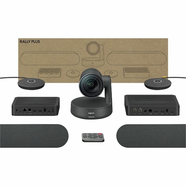 Logitech RALLY 4K PTZ CAMERA, RALLY SPEAKERS2 MIC PODS 2, TABLE HUB, DISPLAY HUB, REM 960-001225 - main