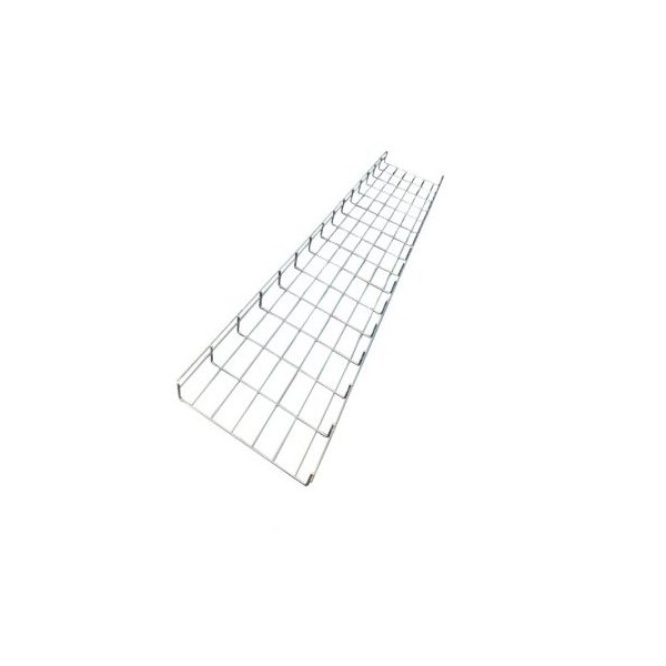Kable Kontrol Wire Mesh Cable Tray, 24in W x 6in D x 10ft L, Electro-Zinc Resistant Steel, Chrome Finish KK-24X6X10-EZ - main