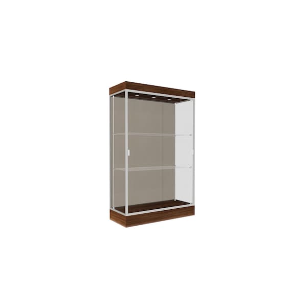 Ghent 76''H x 48''W x 20''D Edge Display Case 6'' Base w/ Chocolate Back & Satin Frame 92LFCO-SN-WNH - main