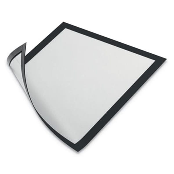 Durable Office Products Magnetic Sign Holder, Black Frame, 2PK 477101 - main