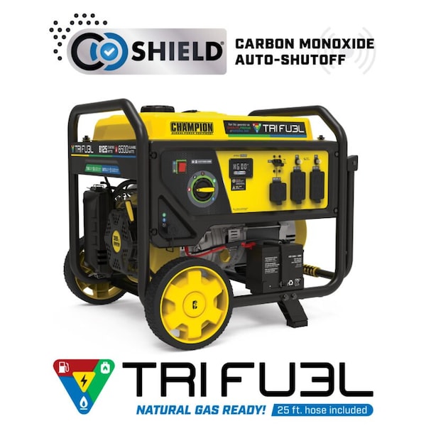 Champion Power Equipment Portable Generator, Gasoline/Natural Gas/Propane, Electric, Recoil Start, 120/240V AC 201169 - main