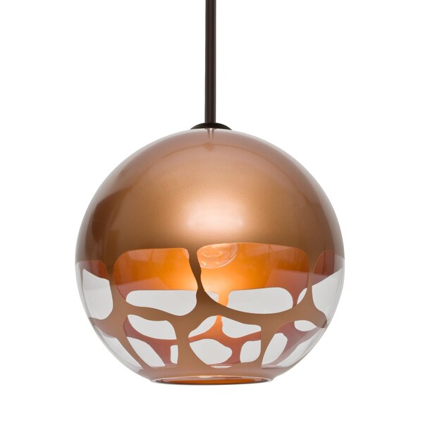Besa Lighting Rocky Stem Pendant, Copper, Bronze Finish, 1x60W Incandescent 1TT-ROCKYCP-BR - main