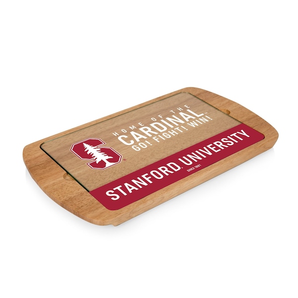 Picnic Time Family Of Brands NCAA Stanford Cardinal Billboard Glass Top Cheese Board - Charcuterie Boards, Parawood 911-01-505-534-0 - main
