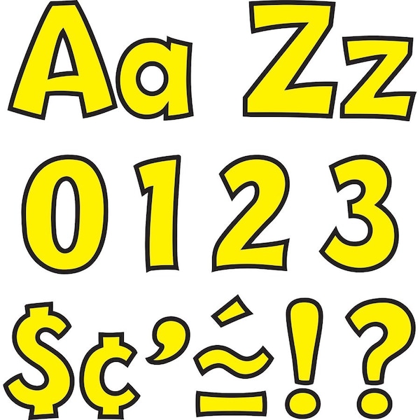 Trend Enterprises Trend 4" Playful Combo Ready Letters, Yellow, 1 Set T79743 - main