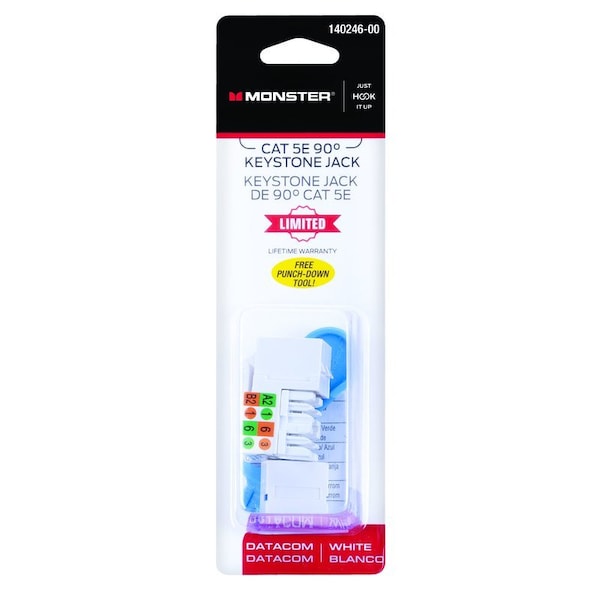 Monster Cable Just Hook It Up Cat-5E Keystone Jack 350 MHz 140246-00 - main