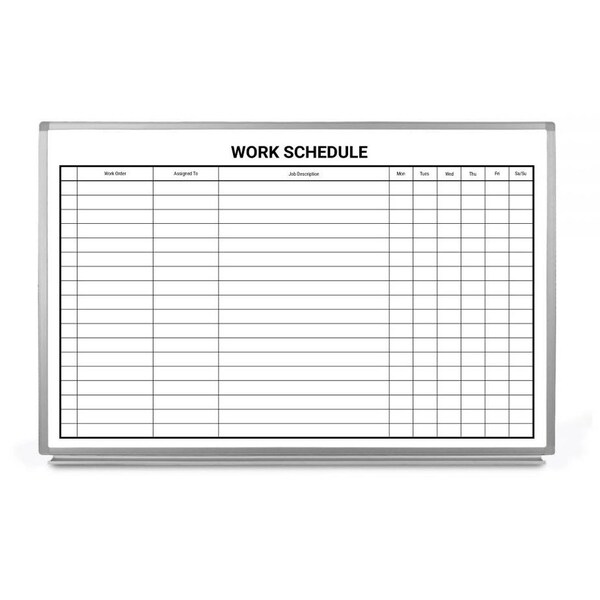 Creative Safety Supply Work Schedule Whiteboard, 36in x 24in WB10099-36 - main