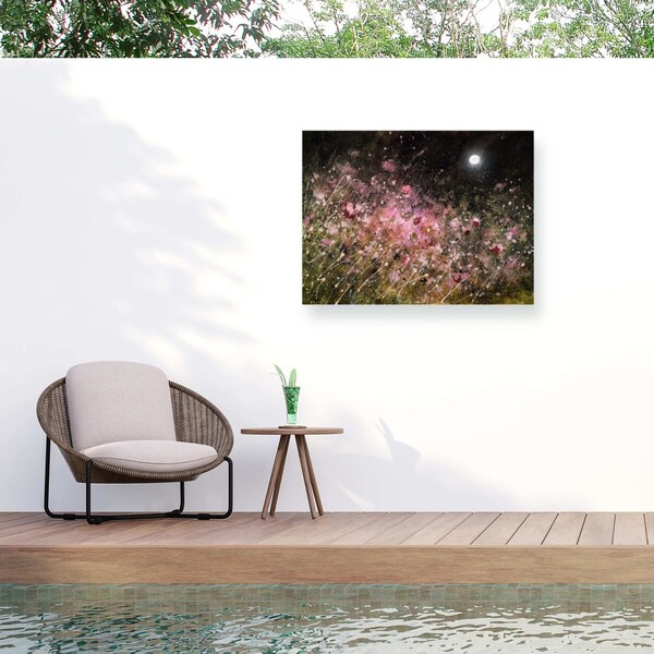 Trademark Fine Art Outdoor Canvas Art Jennifer Taylor Art Rose Nocturne Wall Art for Patios, or Gardens GRL00620-OC2432WR - main