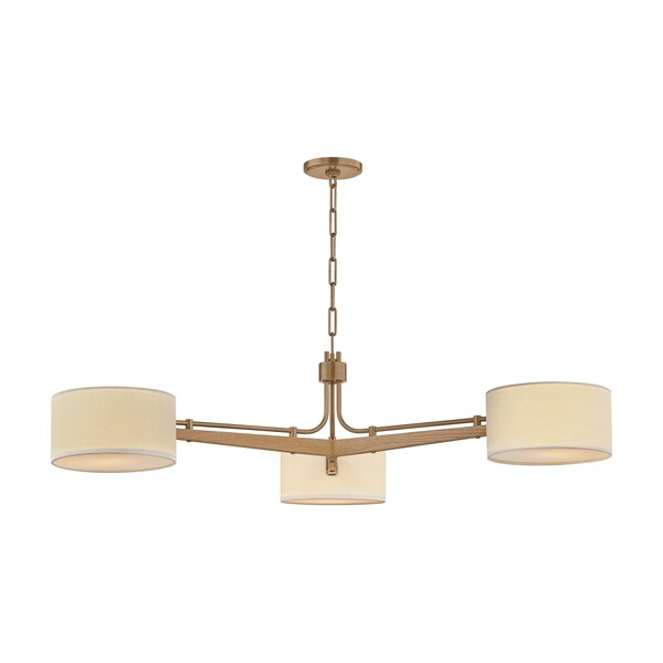 Troy Lighting Mailo 49.75in wide 3 Light Chandelier in Patina Brass F5650-PBR - main