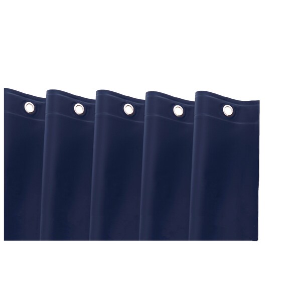 Homeroots 72" Navy Blue Vinyl Shower Curtain Liner 548974 - main