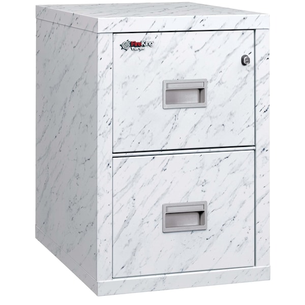 Fireking 2 Drawer, 1 Hr Fire & impact rated, 22" depth, Ltr/Lgl Calcutta Marble 2R1822-CMA - main