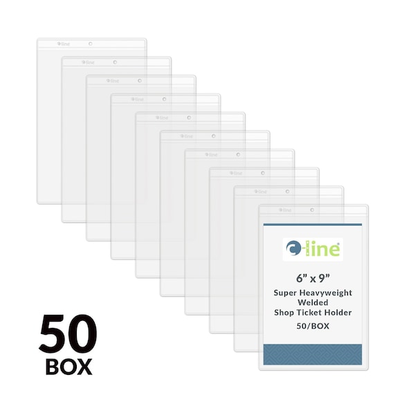 C-Line Products 6" x 9" Heavyweight Vinyl Welded Shop Ticket Holders, 50/BX 80069 - main