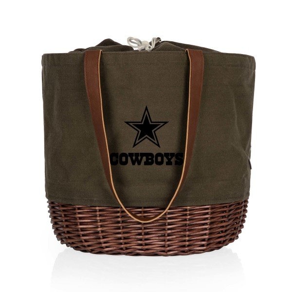 Picnic Time Family Of Brands NFL Dallas Cowboys - Coronado Canvas and Willow Basket Tote 203-00-140-094-2 - main