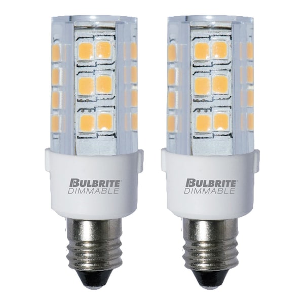 Bulbrite 35-Watt Equivalent T4 Dimmable Mini-Candelabra LED Light Bulb Soft White, 2PK 861516 - main