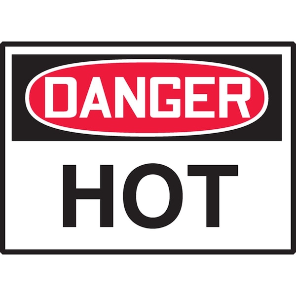 Accuform Hot Surface Sign, 3.5 in H x 5 in W, Adhesive Dura-Poly LCHL293XVE - main