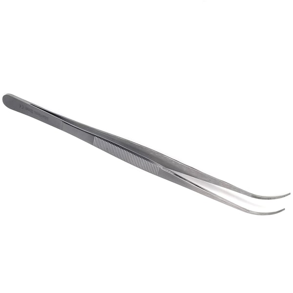 A2Z Scilab Forceps Micro 12 Inch Curved Serrated Narrow-Tip Stainless Steel Tweezers A2Z-ZR1134 - main