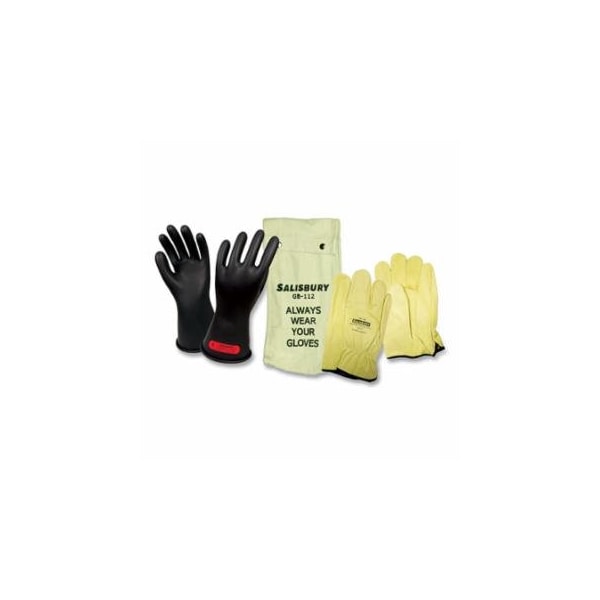 Salisbury Insulating Lineman Gloves Kit, Natural Rubber, Size 08, Black 962-GK011B/8 - main