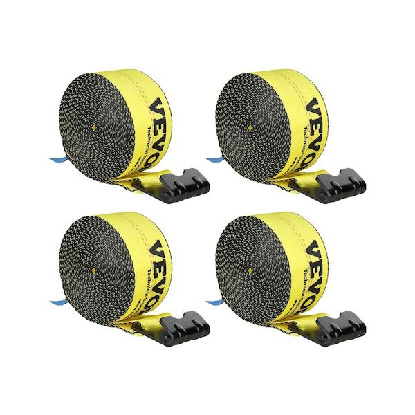 Vevor Truck Straps Winch Straps 4"x40' with Flat Hook for Towing 10 Pack Yellow, 10PK PG-08240005 - main