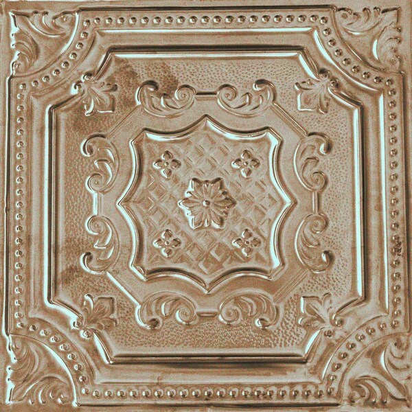 Shanko All Day Tony Pattern 612 Old Lace Surface Mount Vintage Hand Painted Standard Ceiling Tiles, 6PK ADT612-NU-STD-OLDL-6 - main