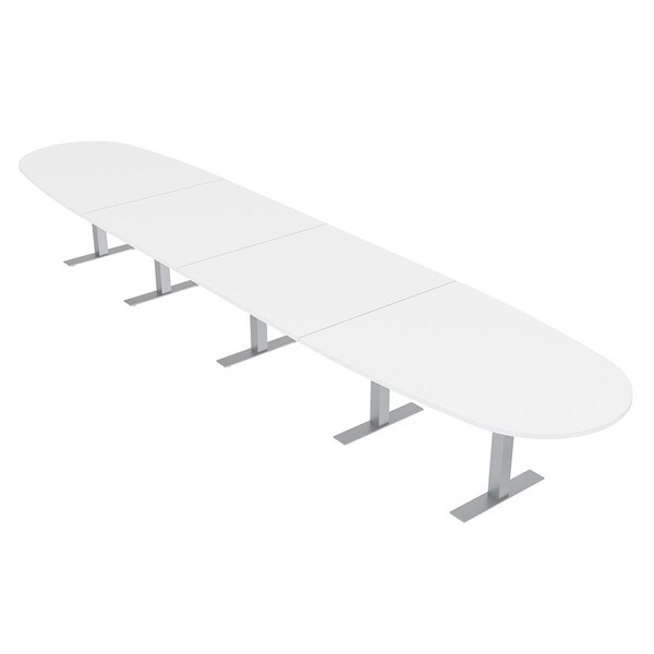 Skutchi Designs 18ft Conference Table With Power Unit | 18 Person Modular Boval Meeting Table | Harmony Series HAR-BOVL-48X216-T-W960-NA - main