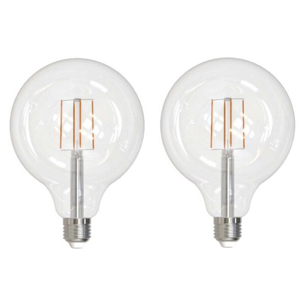 Bulbrite LED Filament, 8.5 Watt Dimmable G40 Light Bulb, Clear Glass Finish, E26 Base, 5000K, 800 Lumens, 2PK 862096 - main