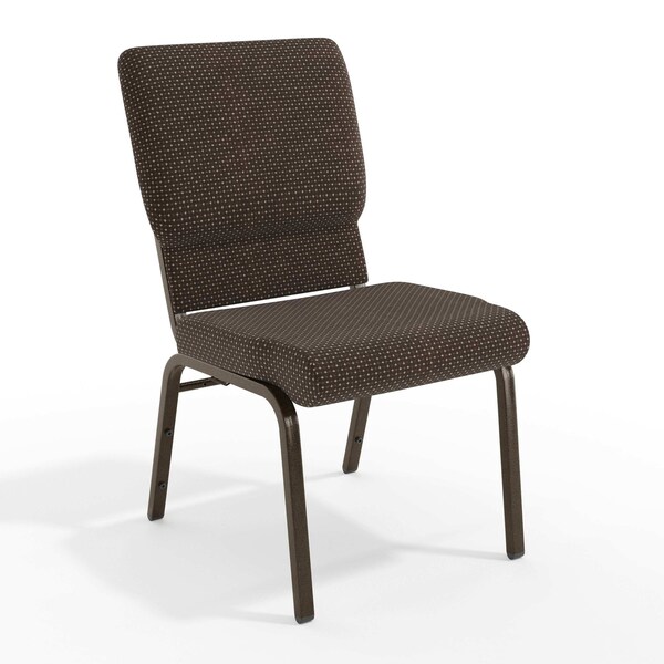 Flash Furniture Brown Dot Fabric Church Chair, PK4 4-FD-CH02185-GV-BNDOT-GG - main