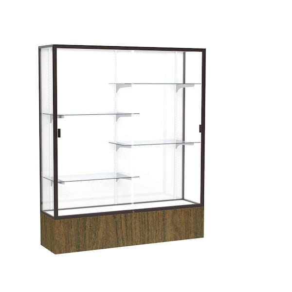 Ghent Floor Display Case 60x72x16, White, Dark Bronze 2075WB-BZ-WV - main