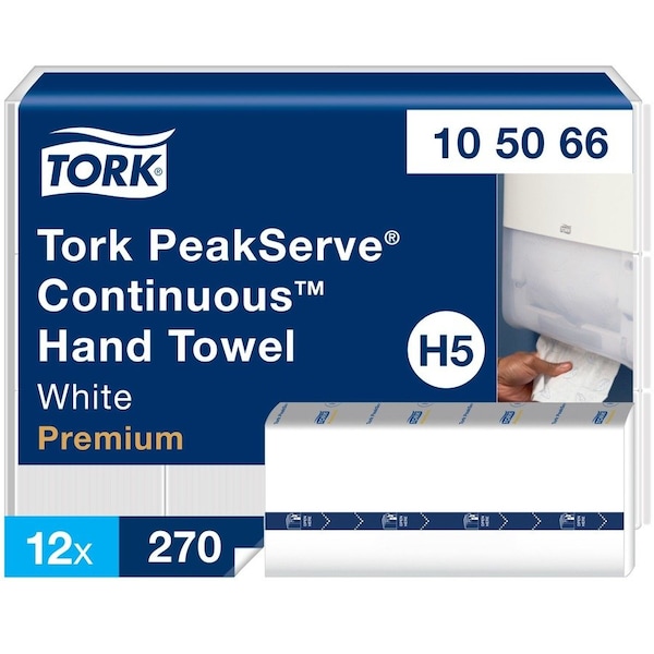 Tork Multifold Paper Towel Sheets, 1 Ply, 270 Sheets, White, 12 PK 105066 - main