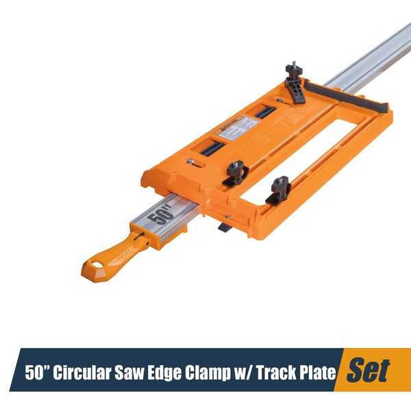 Powertec Circular Saw Track Plate w/ 50 Inch Straight Edge Clamp, Tool-Free Mounting System 72389 - main