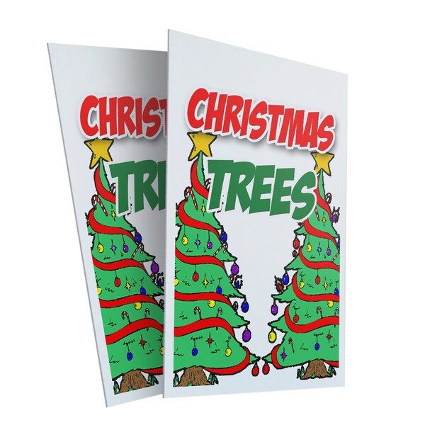 Signmission Christmas Trees, Plastic Signs Only 24 Inch x 36 Inch, Corrugated Plastic, 2PK CSB-2436-2PACK-Christmas Trees - main
