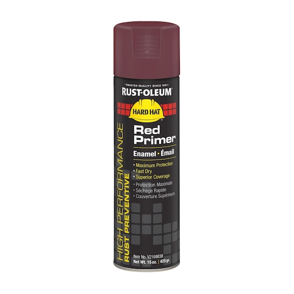 Rust-Oleum Hard Hat High Performance V2100 System Rust Preventive Enamel Spray Primer, Flat Red, 15 oz Can, 6PK V2169838 - main