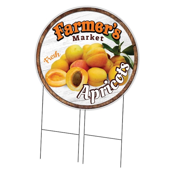 Signmission Farmers Market Apricots Double Sided Corrugated Plastic Circle Yard Sign, C-36-CIR-DS-WS-Apricots C-36-CIR-DS-WS-Apricots - main