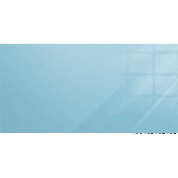 Ghent Dry Erase Board, Glass, 48 in, 96 in, No Frame Frame, Blue, Gloss ARIASM48BE - main