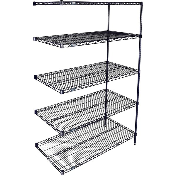 Global Industrial Nexel 5 Shelf, Nexelon Blue Wire Shelving Unit, Add On, 54"W x 14"D x 86"H B3151549 - main