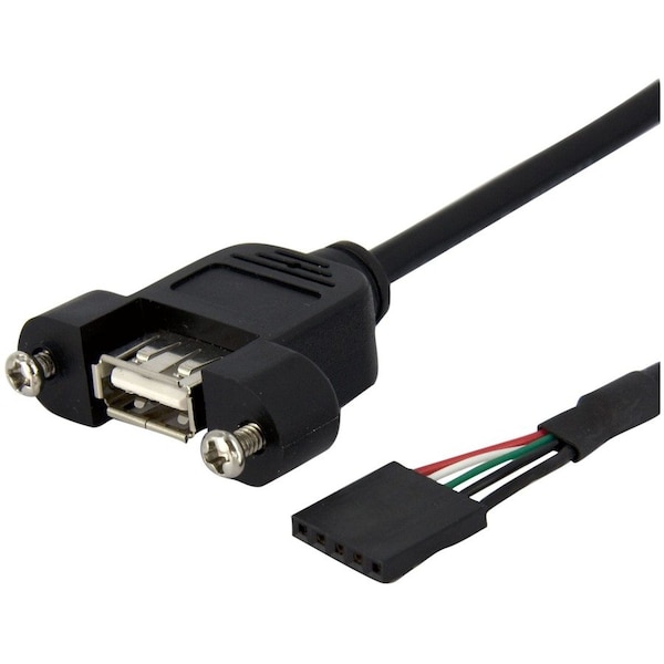 Startech.Com 1 ft Panel Mount USB Cable - USB A to Motherboard Header Cable F/F USBPNLAFHD1 - main