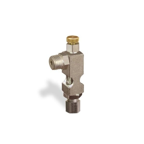Oil-Rite Angle Sight Feed Valve with 1/4in. Inlet, Solid Gasket - Handwheel, 1/4in. Male NPT, 1/4in. OD Tube B1628-145B2HW - main