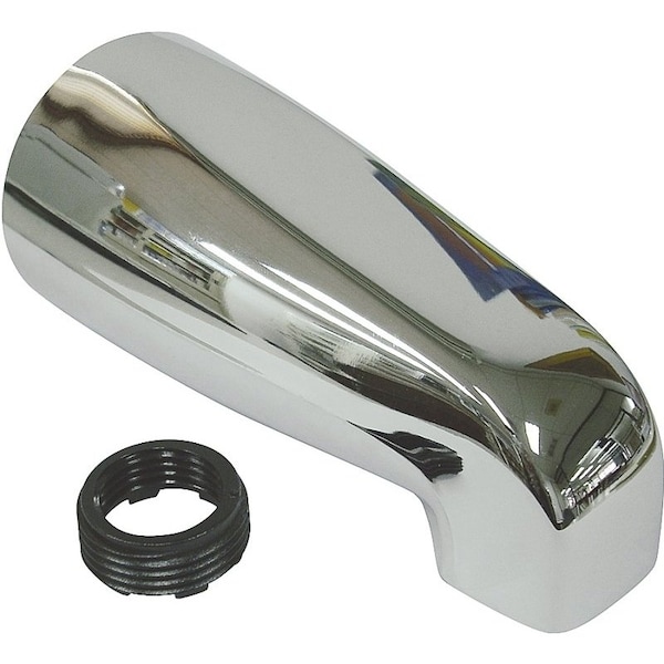 Prosource Bathtub Spout, 5-1/8 in L, 3/4 x 1/2 in Connection, IPS, Zinc, Chrome Plated 24500 - main