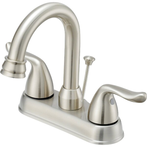 Home Impressions Brushed Nickel 2-Handle Lever 4'' Centerset Bathroom Faucet with Pop-Up F5111100NP-JPA1 - main