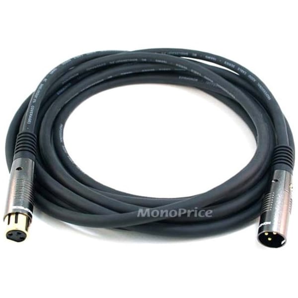 Monoprice 15ft Premier Series XLR Male to XLR Female 16AWG Cable (Gold Plated) 4753 - main