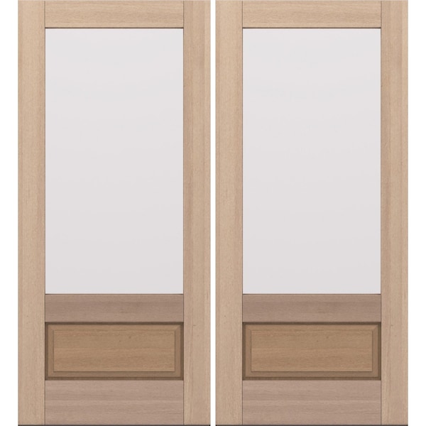 Doornmore G7501, 74.5" x 82" ( 2x36" Door) Left Hand, Mahogany 3/4 Lite Exterior Door G7501-SW-3680_2_LI - main