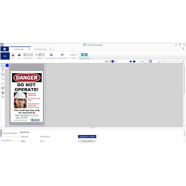 Brady LabelPrinterSoftware, E-MailwithCode BWS-DPP-VWS - main