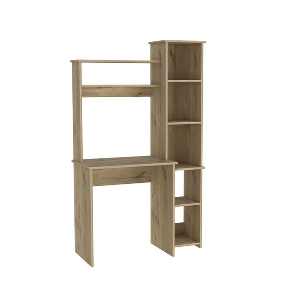 Homeroots 39" Oak Wood Writing Desk 535143 - main