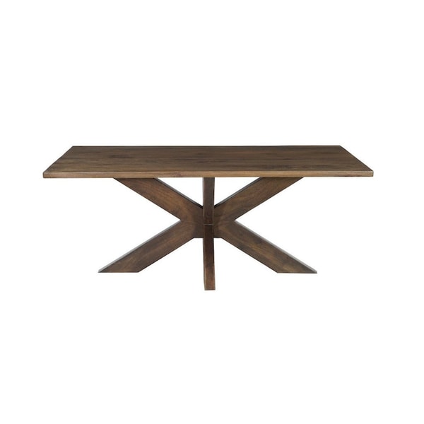 Homeroots 78" Brown Solid Wood Cross Leg Base Dining Table 635807 - main