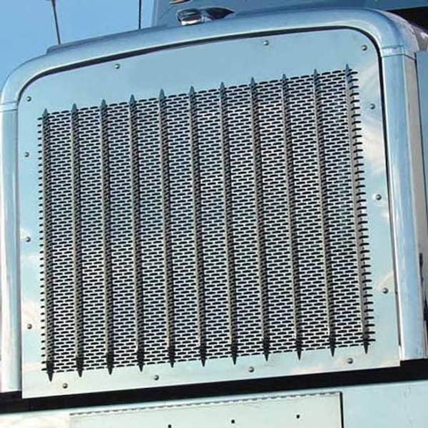 Ilc FREIGHTLINER FLD120 SBA YEAR 2001 STAINLESS STEEL PUNCHED GRILLE W/ FREIGHTLIN OVAL HOLES FRTLNR FLD120 SBA 2001 SS PUNCHED GRILLE W/ FREIGH - main