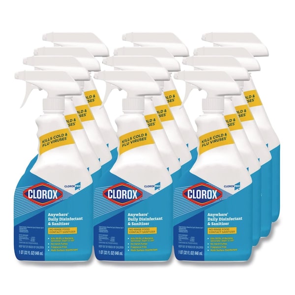 Clorox Cleaners & Detergents, 32 oz. Trigger Spray Bottle, Unscented, 12 PK 01698 - main