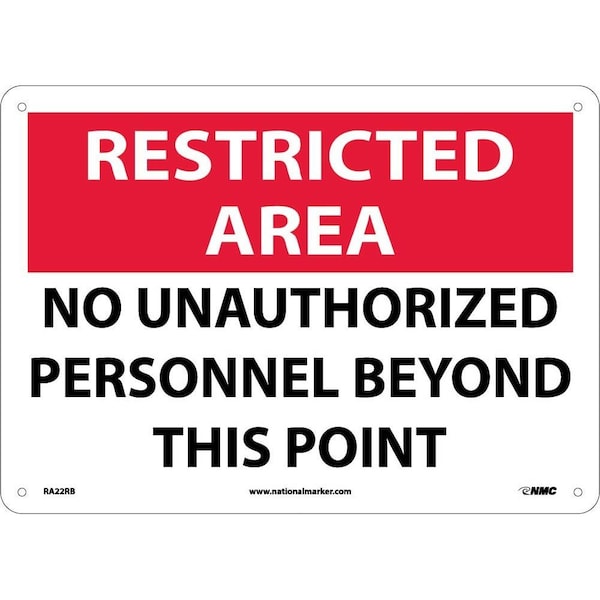 Nmc Restricted Area No Unauthorized Personnel Sign, RA22RB RA22RB - main