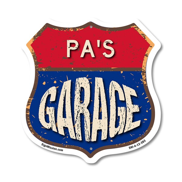 Signmission Pa's Garage, 12 Inch X 12 Inch, Aluminum Metal Sign SHI-A-12-383-PA - main