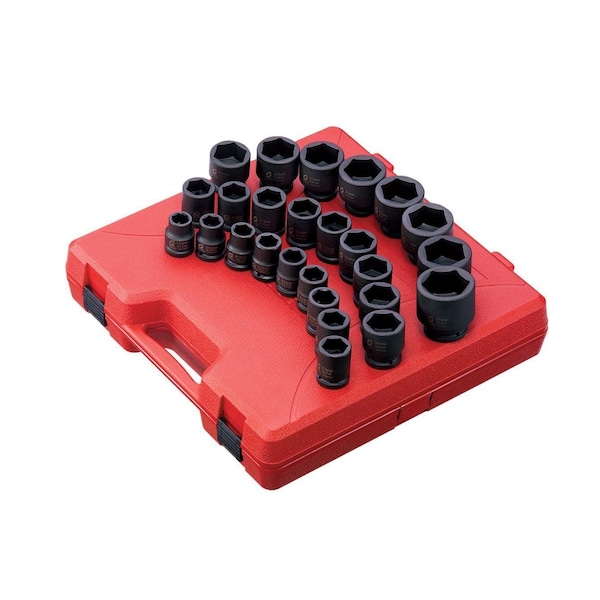 Sunex 3/4 in Drive Metric 6 Point Standard 26-Piece Impact Socket Set 4692 - main